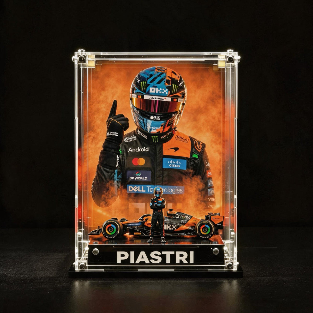 Acrylic Display Case for LEGO® Editions Mclaren Mastercard F1 Team Helmet (43023)&(43017)