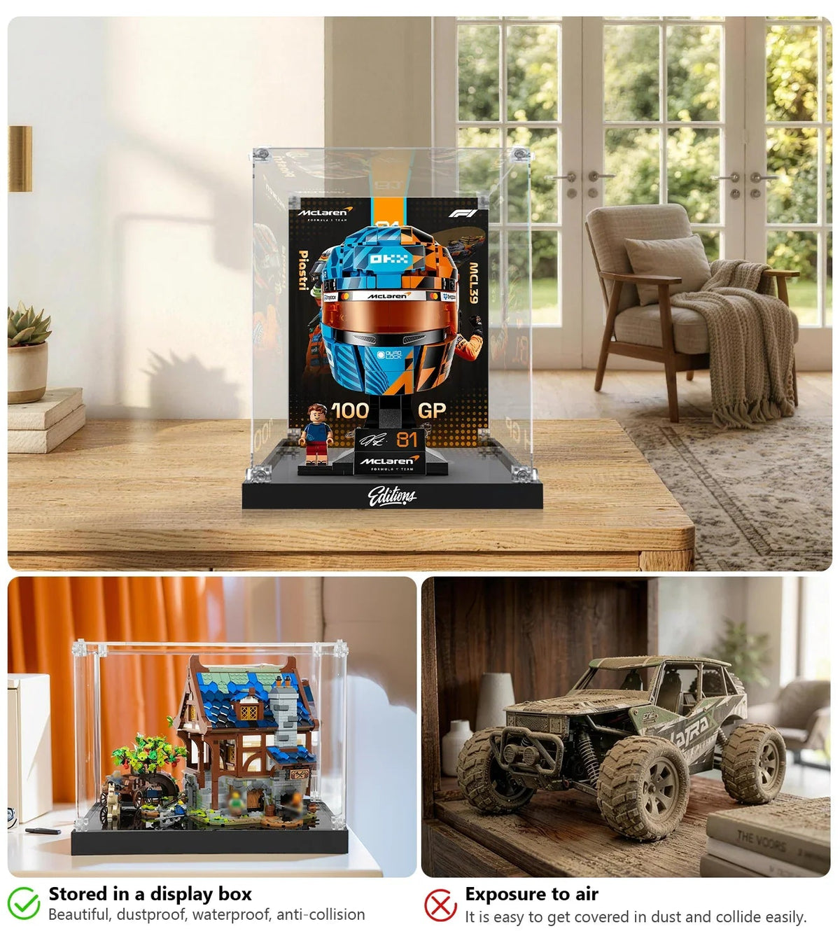 Display Case for LEGO® Editions McLaren Mastercard F1® Team Oscar Piastri Helmet 43017