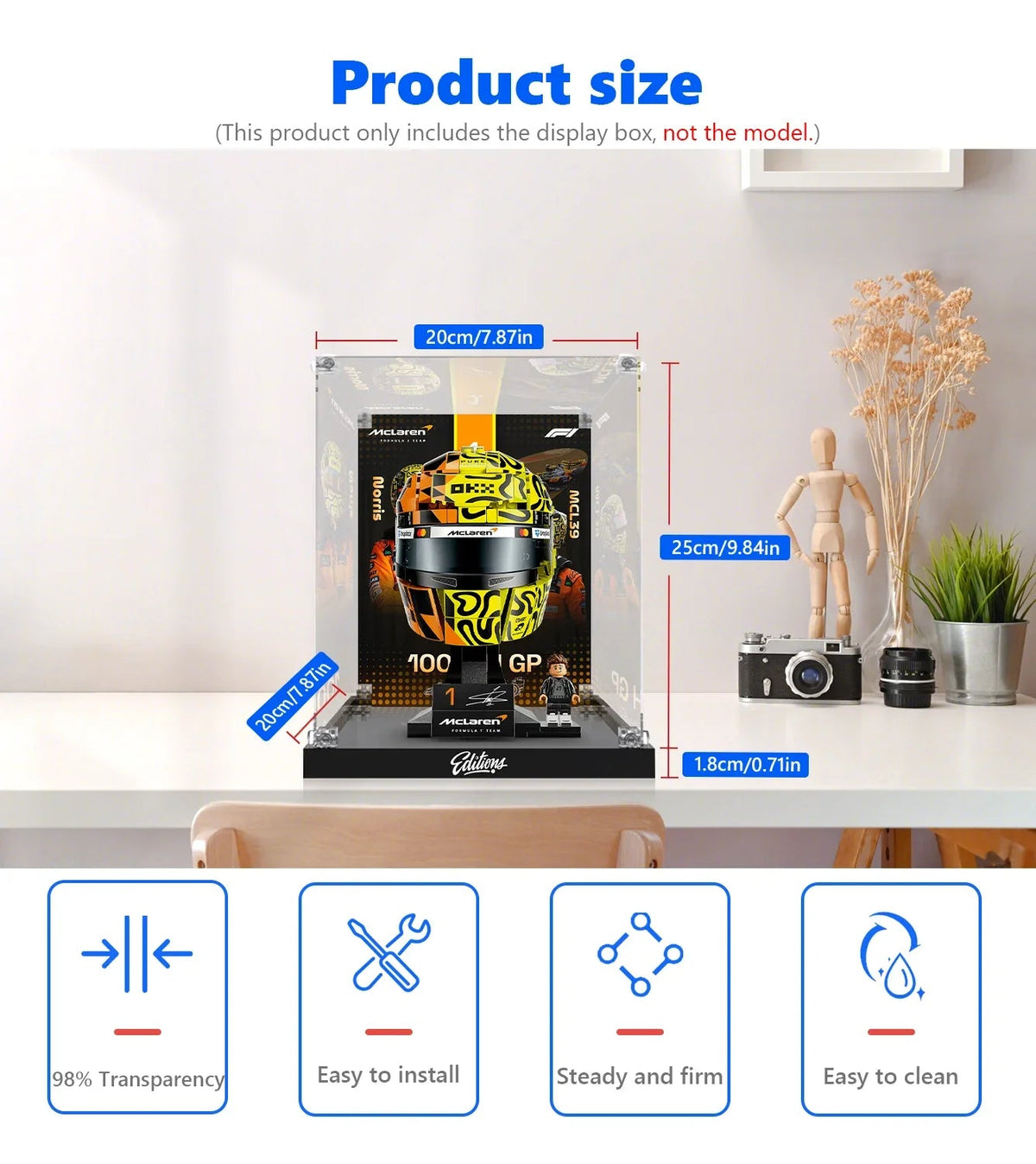 Display Case for LEGO® Editions McLaren Mastercard F1® Team Lando Norris Helmet 43023