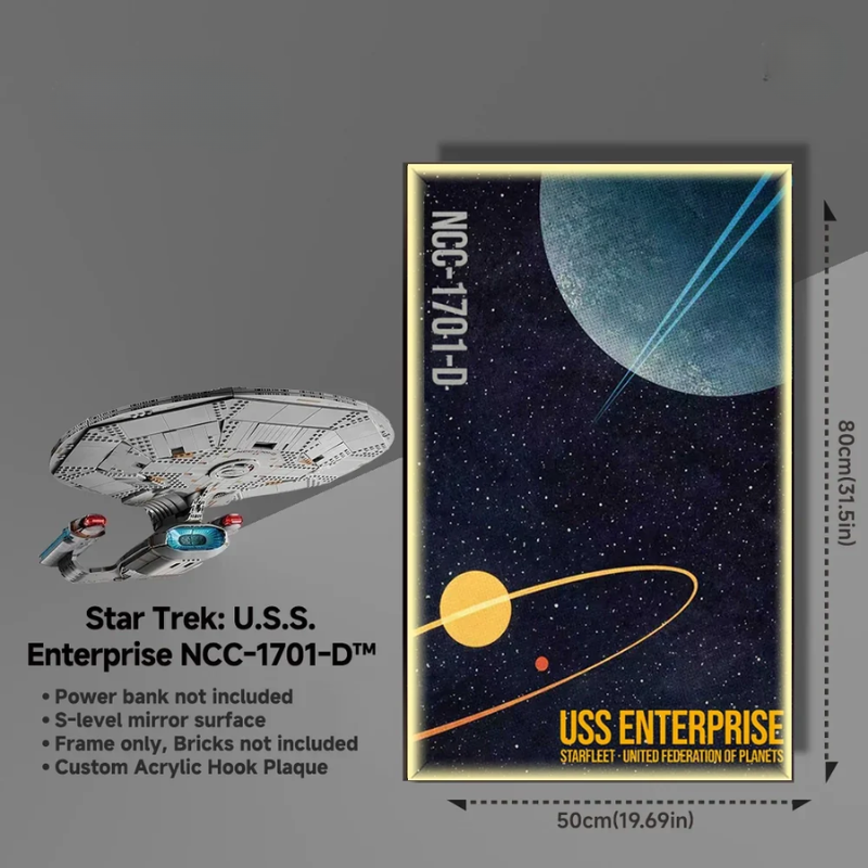Wall Display frame for LEGO® ICONS 10356 Star Trek: U.S.S. Enterprise NCC-1701-D™