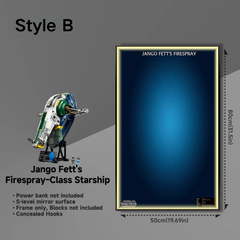 Wall Display frame for LEGO® STAR WARS™ 75409 Jango Fett's Firespray-Class Starship LEGO Gift