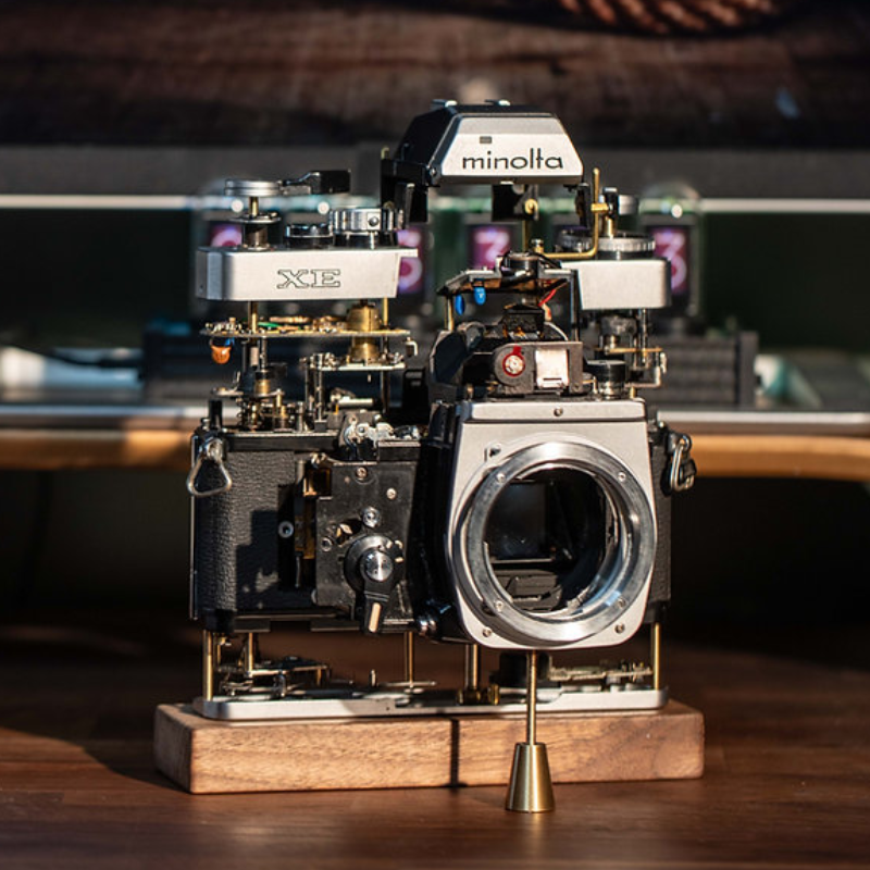 Disassembled Mechanical Film Camera, Deconstructed Minolta XE