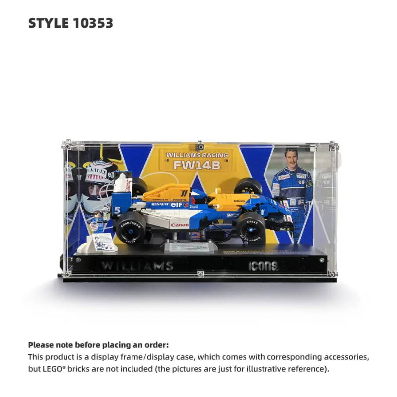 LEGO Display & Storage Case for ICONS Williams Racing FW14B & Nigel Mansell 10353