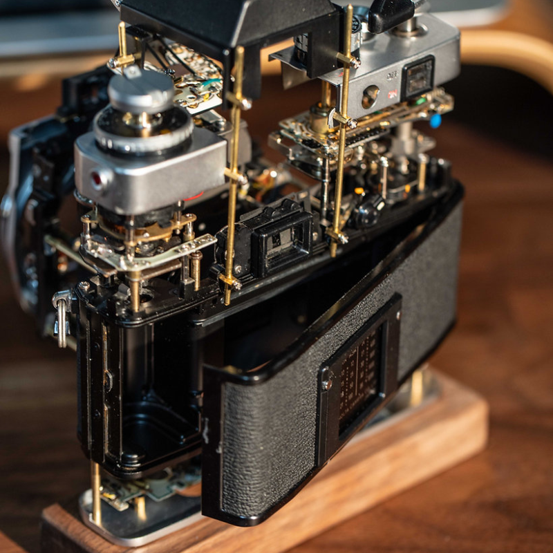 Disassembled Mechanical Film Camera, Deconstructed Minolta XE