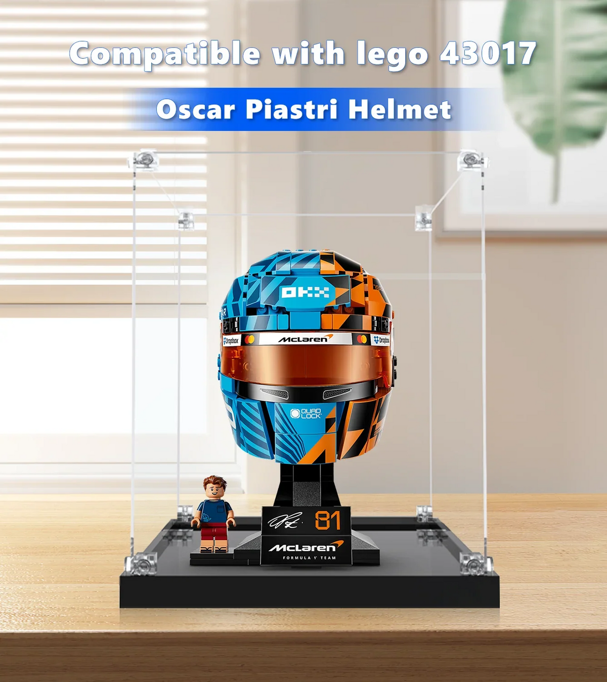 Display Case for LEGO® Editions McLaren Mastercard F1® Team Oscar Piastri Helmet 43017