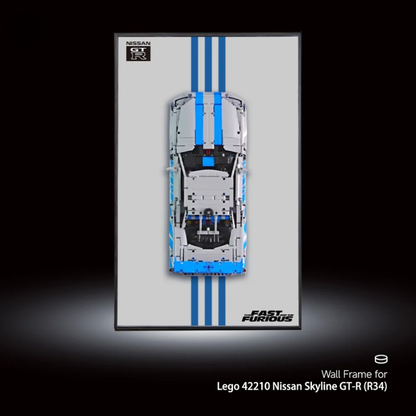 Wall Display Frame for LEGO® 42210 2 Fast 2 Furious Nissan Skyline GT-R (R34) Car
