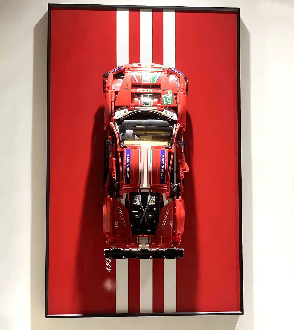 Wall Display Frame for Lego Ferrari 488 GTE 42125