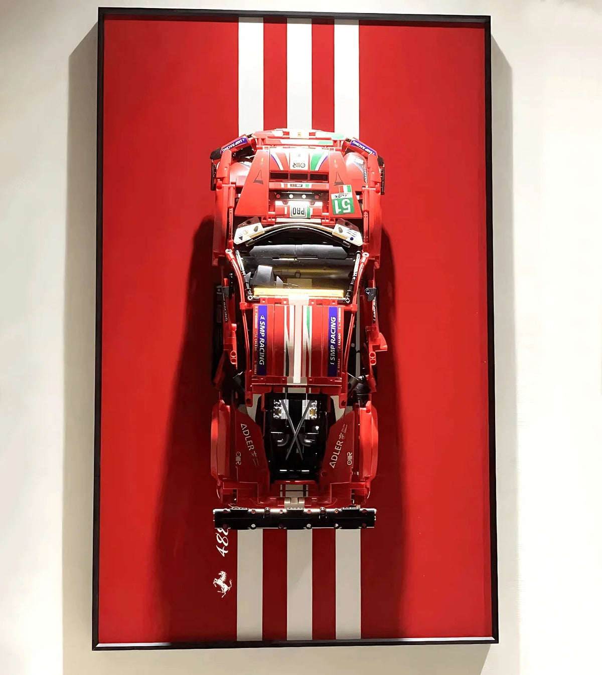 Wall Display Frame for Lego Ferrari 488 GTE 42125
