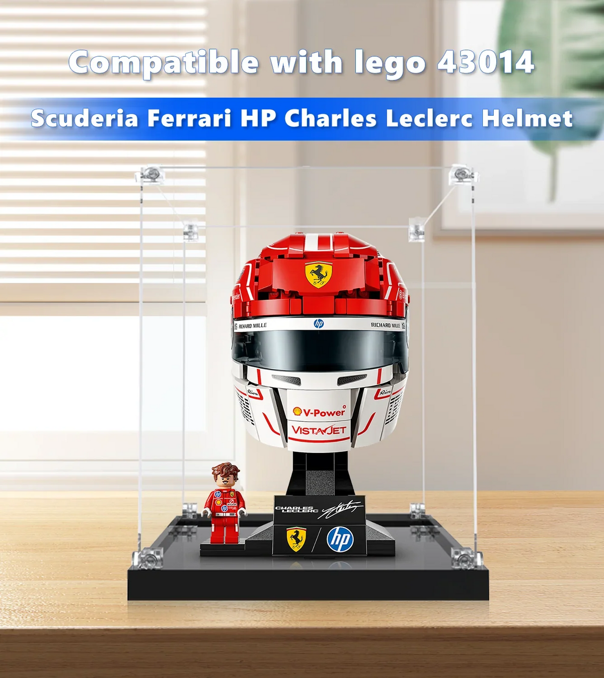Display Case for LEGO® Scuderia Ferrari HP Charles Leclerc Helmet 43014