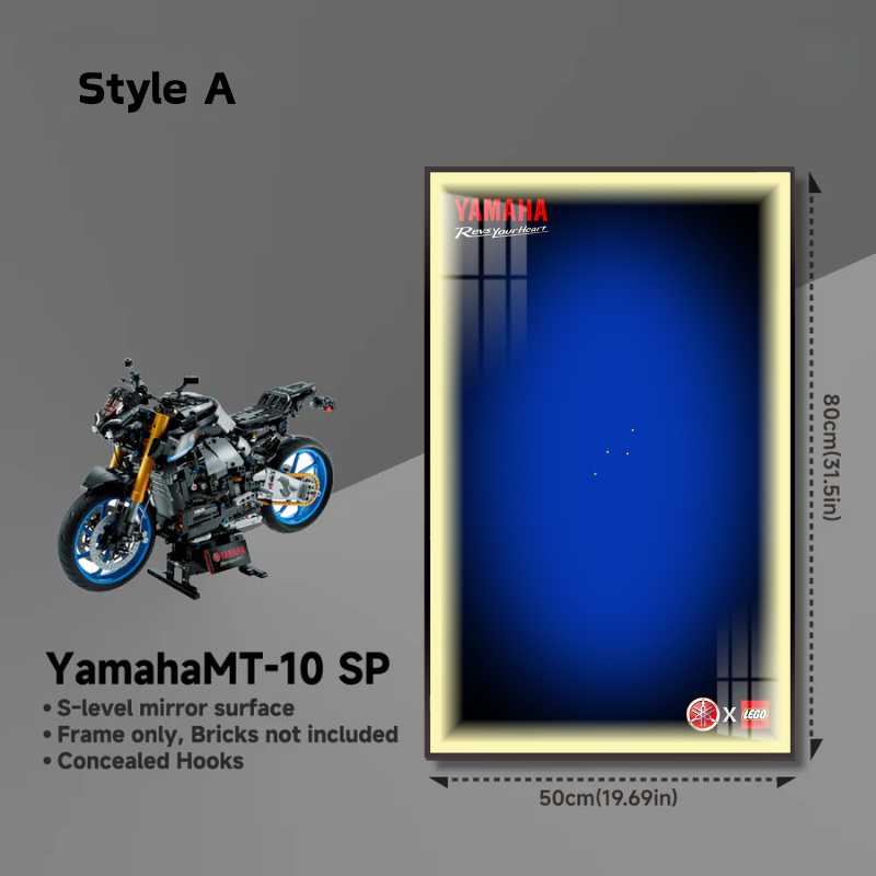 Wall Display Frame for LEGO® TECHNIC™ Yamaha MT-10 SP 42159