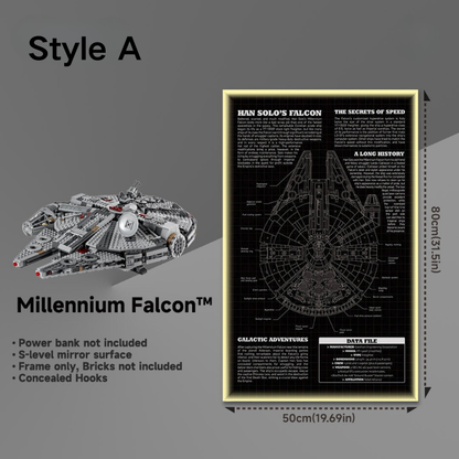Wall Display frame for LEGO® STAR WARS™ 75257 Millennium Falcon