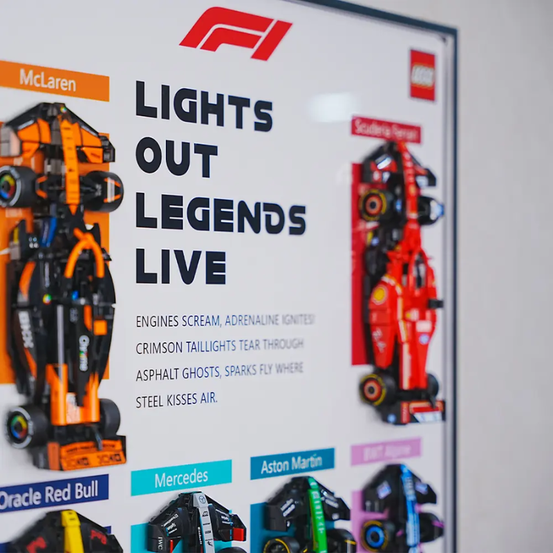 Wall Display frame for LEGO™ F1 Speed Champions 10-Race Car