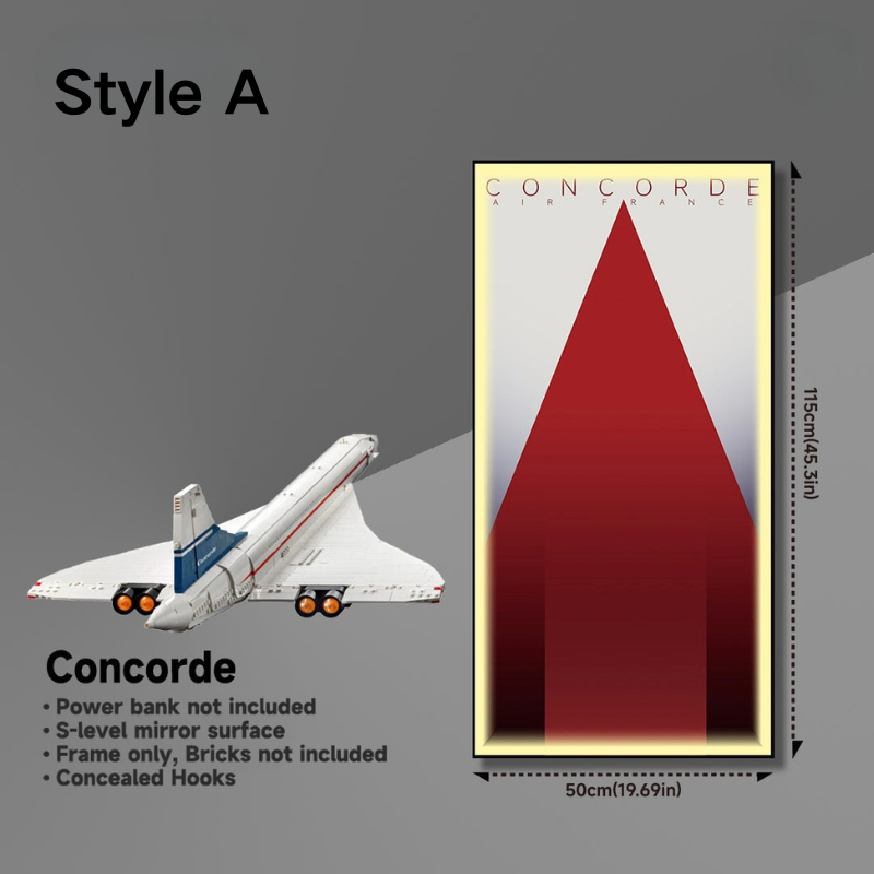 Wall Display Frames for LEGO® ICONS Concorde 10318