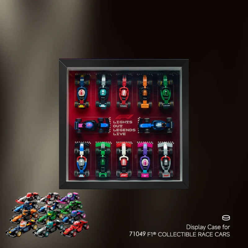 Display case for LEGO® 71049 F1® Collectible Race Cars
