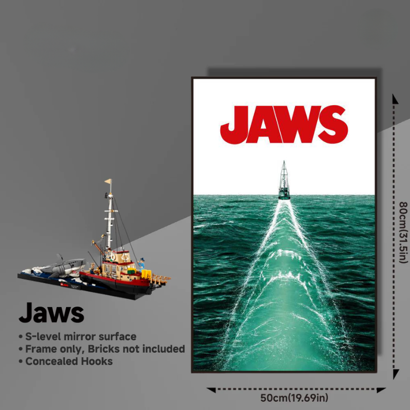 Wall Display Frames For LEGO® Ideas 21350 Jaws