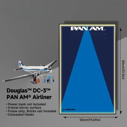 （Pre-Order) Wall Display Frames For LEGO® Icons 11378 Douglas™ DC-3™ PAN AM® Airliner