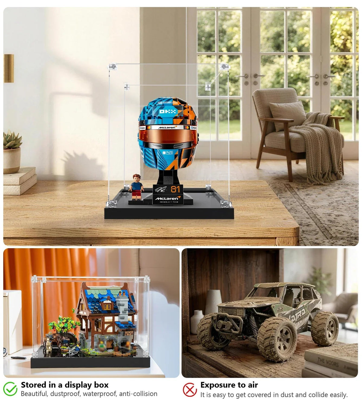 Display Case for LEGO® Editions McLaren Mastercard F1® Team Oscar Piastri Helmet 43017