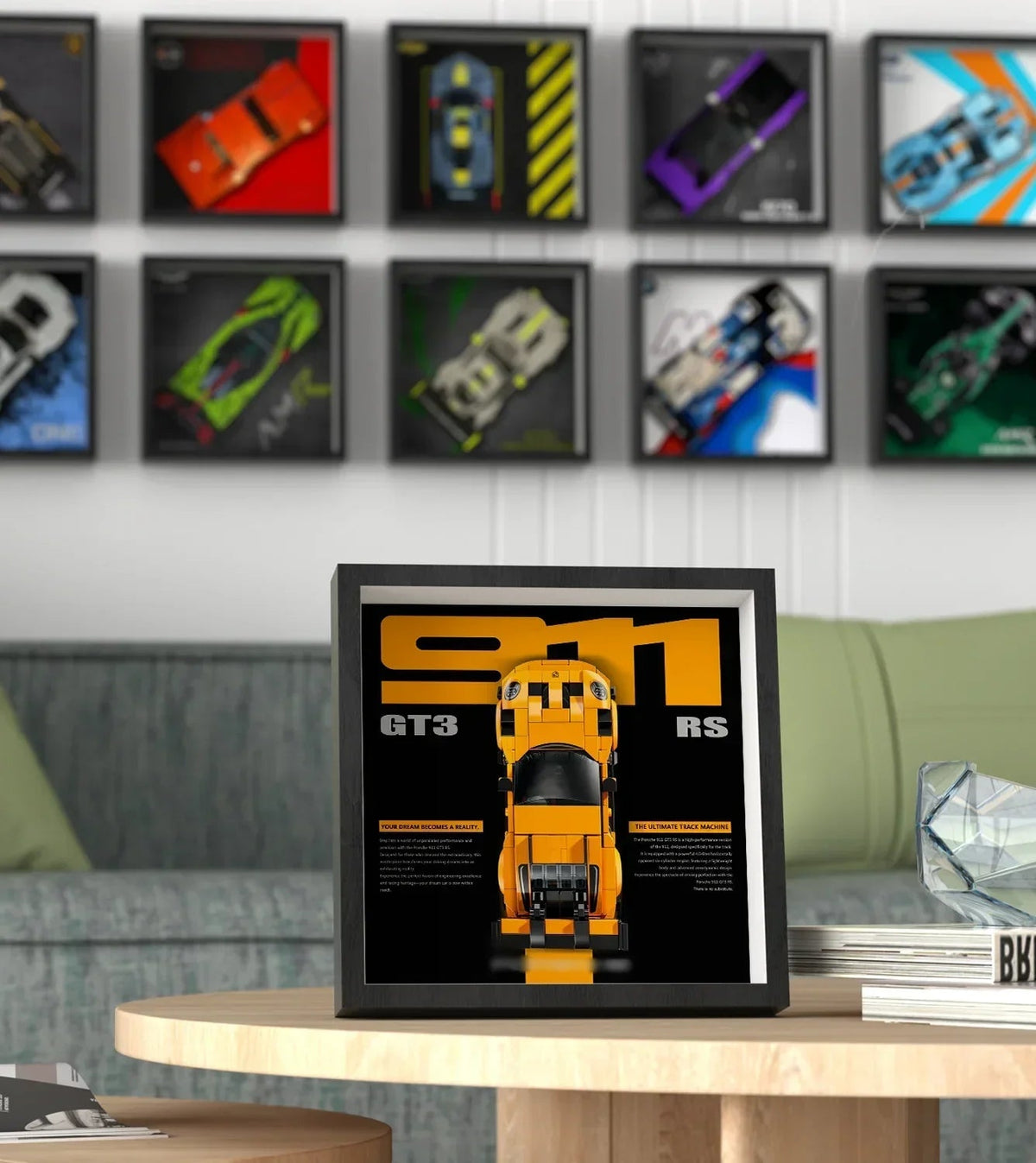 Picture frame for LEGO® Speed Champions Porsche 911 GT3 RS Super Car