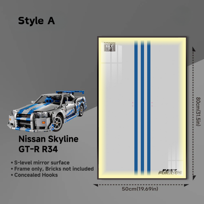 Wall Display Frame for LEGO® 42210 2 Fast 2 Furious Nissan Skyline GT-R (R34) Car