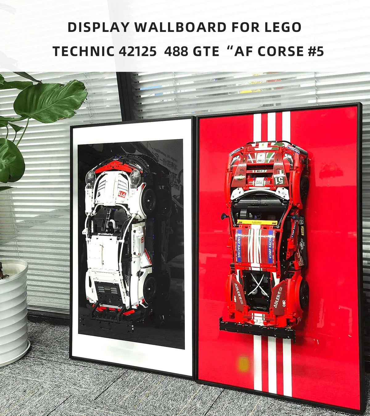Wall Display Frame for Lego Ferrari 488 GTE 42125