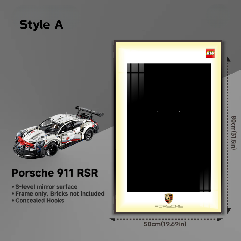 Wall Display Frame for LEGO® Technic Porsche 911 RSR 42096