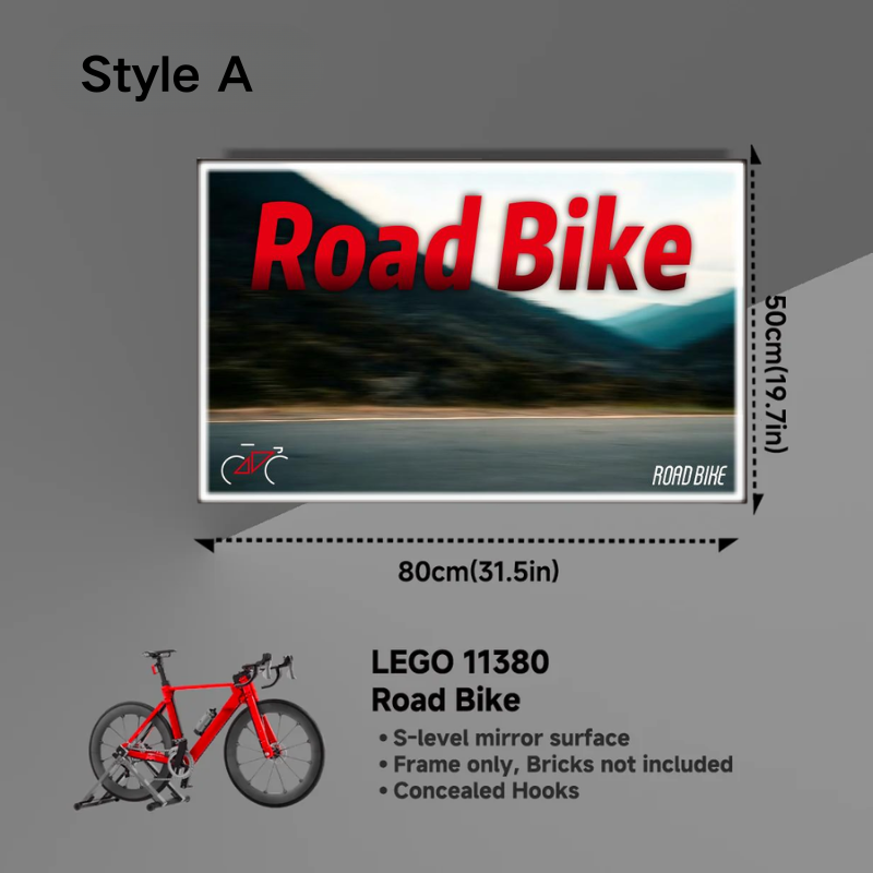 Wall Display Frame For LEGO Icons 11380 Road Bike