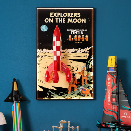 Wall Display Frames For LEGO® Ideas 21367 Tintin® Moon Rocket