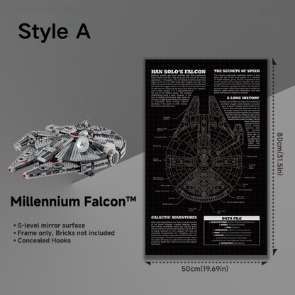 Wall Display frame for LEGO® STAR WARS™ Dark Millennium Falcon 75389