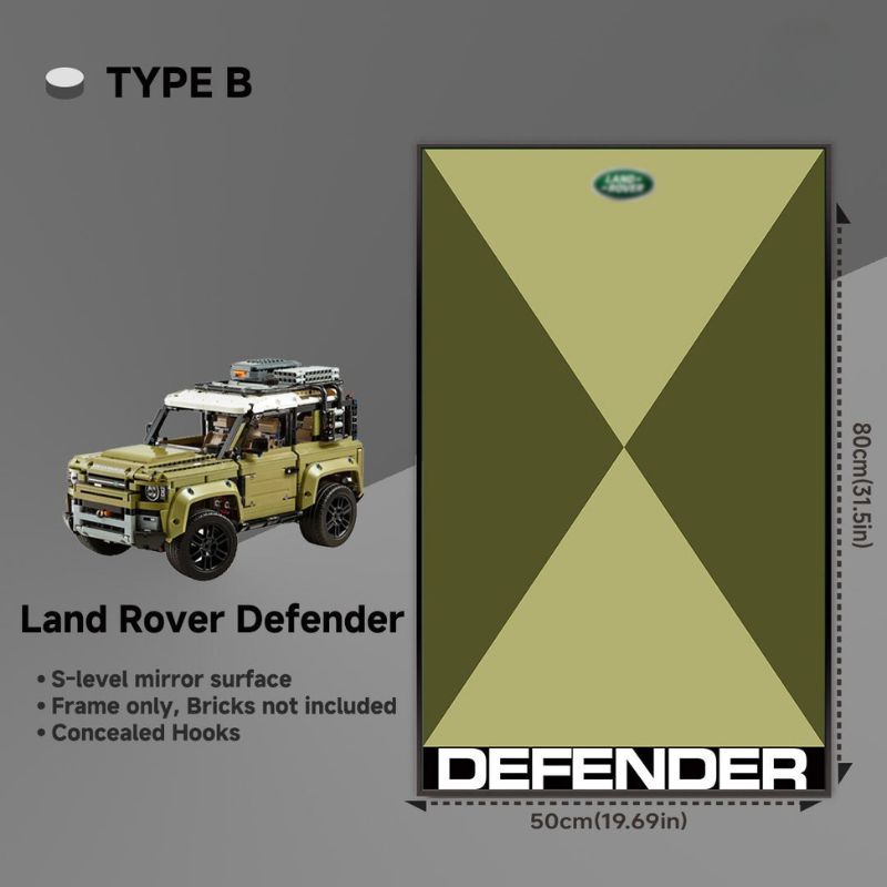 Wall display frame for LEGO® Technic Land Rover Defender 10317