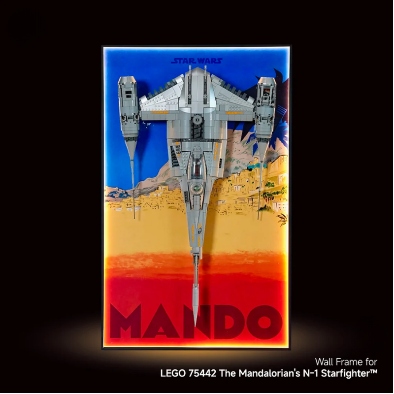 Wall Display frame for LEGO® STAR WARS™ 75442 The Mandalorian's N1 Starfighter™