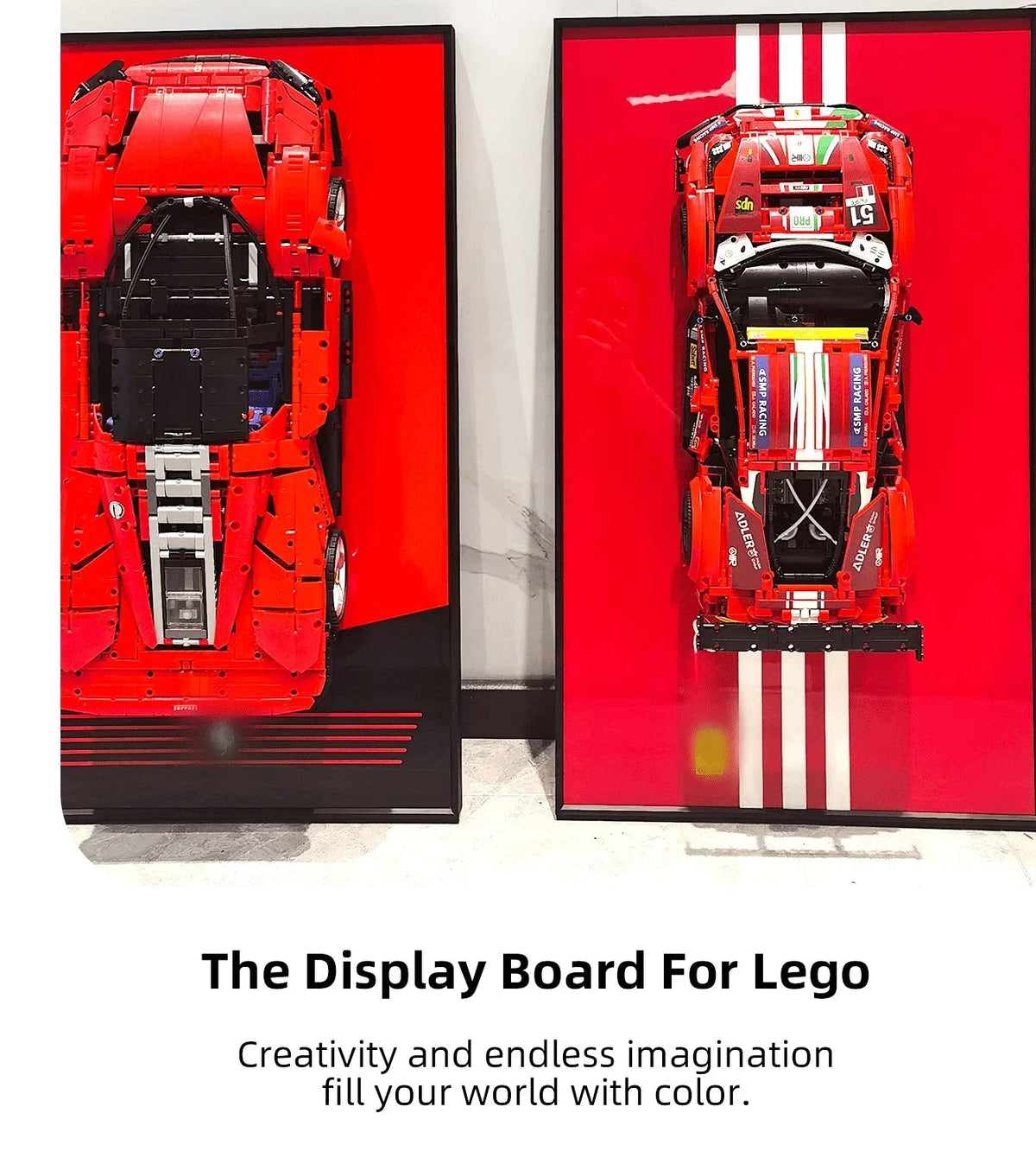 Wall Display Frame for Lego Ferrari 488 GTE 42125