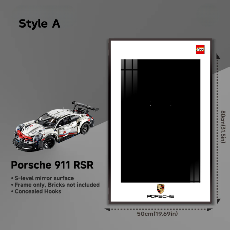 Wall Display Frame for LEGO® Technic Porsche 911 RSR 42096