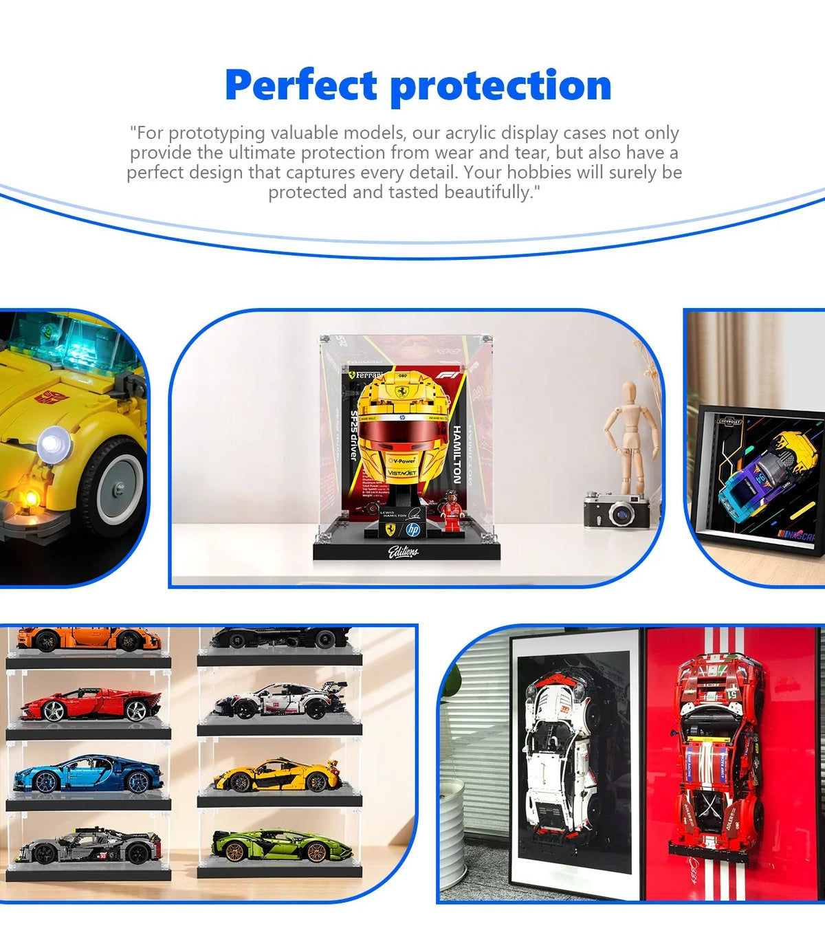 Display Case for LEGO® Ferrari HP Lewis Hamilton Helmet 43022
