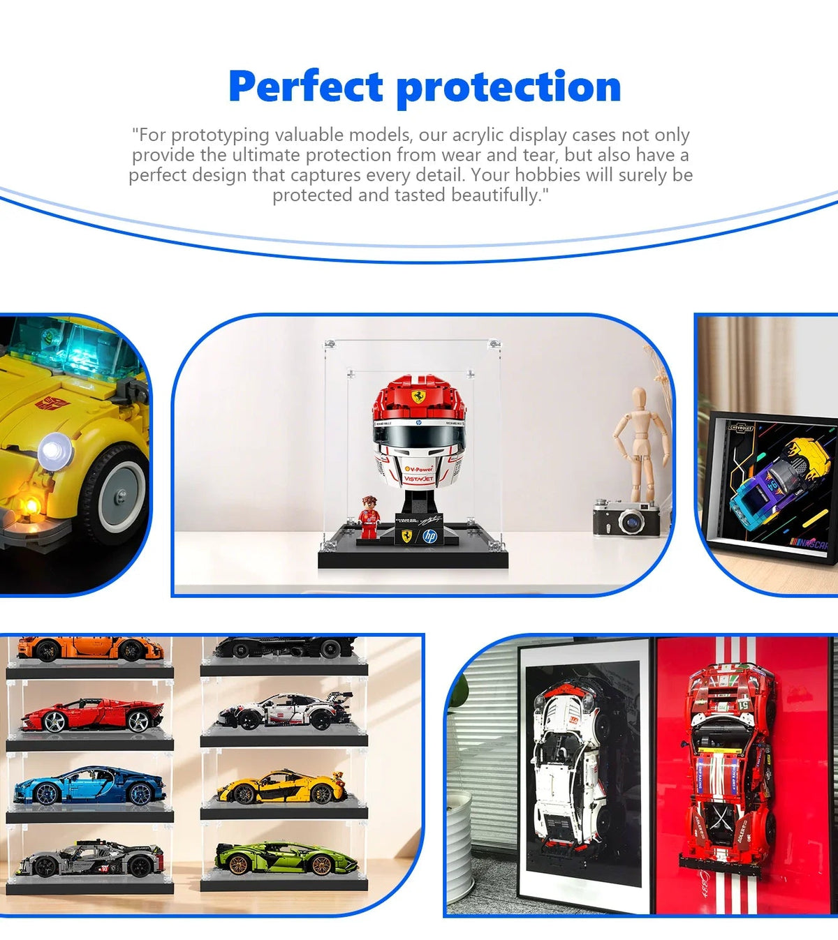 Display Case for LEGO® Scuderia Ferrari HP Charles Leclerc Helmet 43014