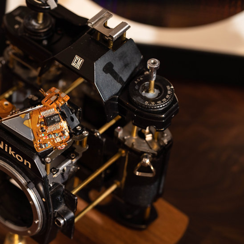 Disassembled Mechanical Film Camera Nikon EM