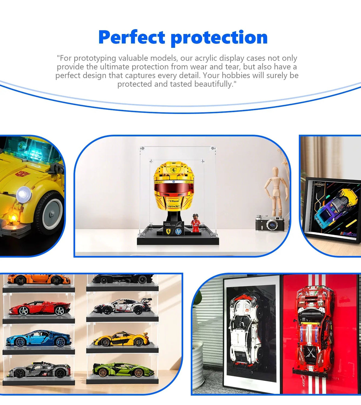 Display Case for LEGO® Ferrari HP Lewis Hamilton Helmet 43022