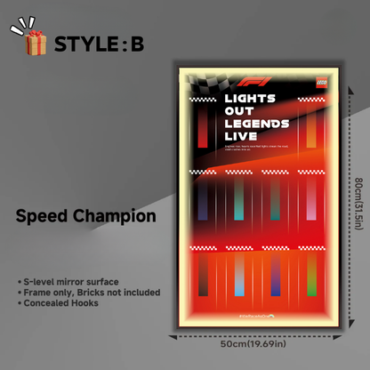 Wall Display frame for LEGO™ F1 Speed Champions 10-Race Car