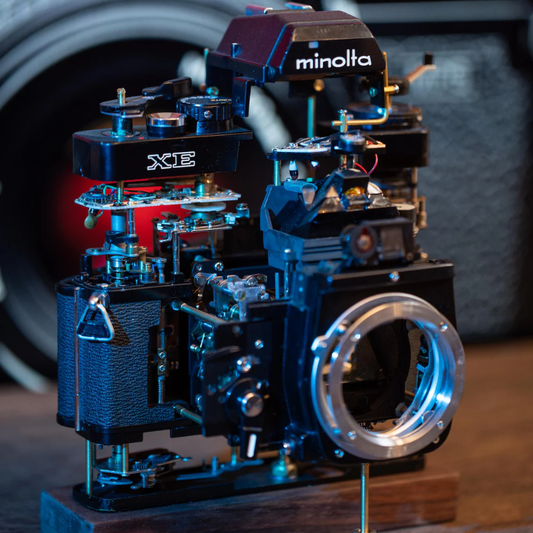 Disassembled Mechanical Film Camera, Deconstructed Minolta XE