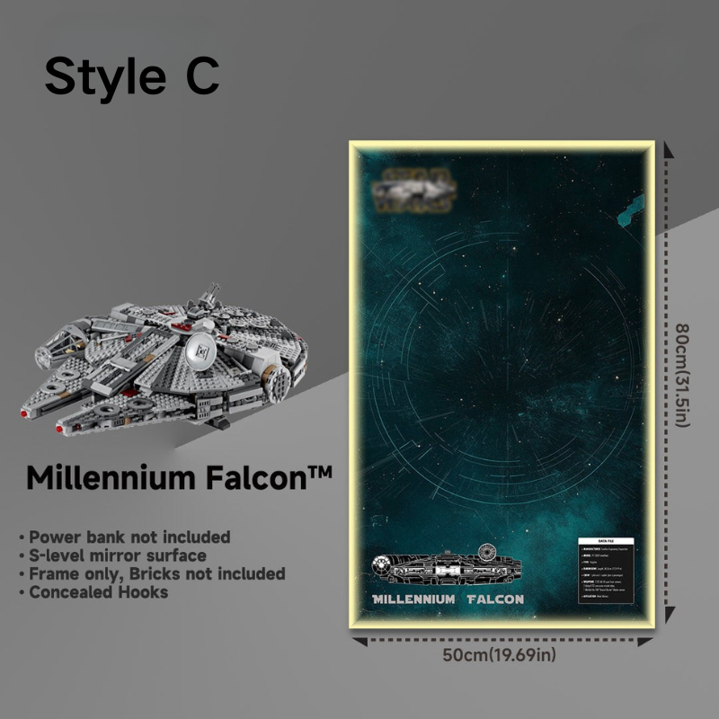 Wall Display frame for LEGO® STAR WARS™ 75257 Millennium Falcon
