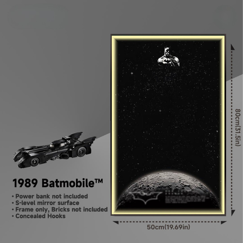 Wall Display frame for LEGO® TECHNIC™ 1989 Batmobile 76139
