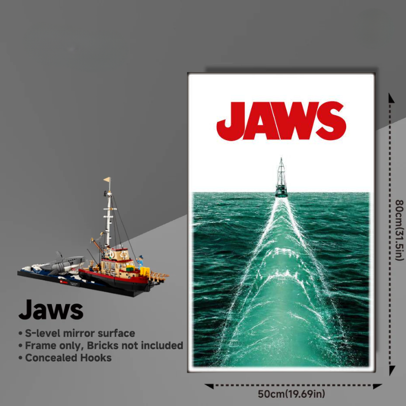 Wall Display Frames For LEGO® Ideas 21350 Jaws