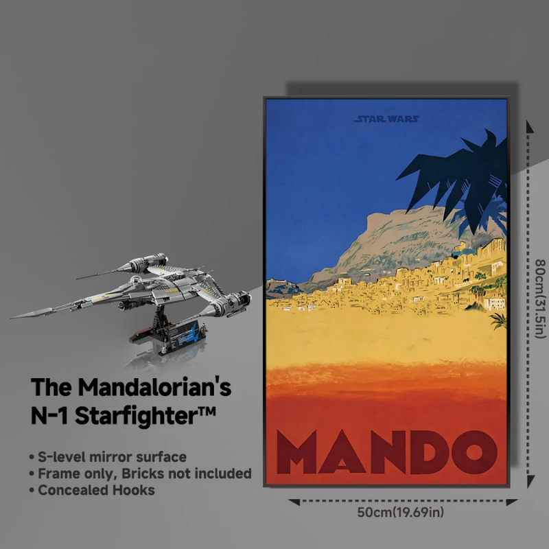 Wall Display frame for LEGO® STAR WARS™ 75442 The Mandalorian's N1 Starfighter™