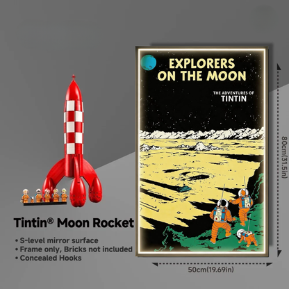Wall Display Frames For LEGO® Ideas 21367 Tintin® Moon Rocket