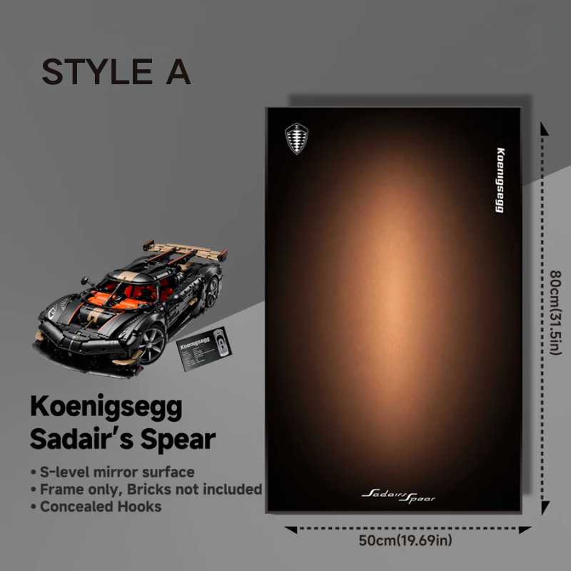 Wall Display Frame For Lego 42232 Technic Koenigsegg Sadair’s Spear