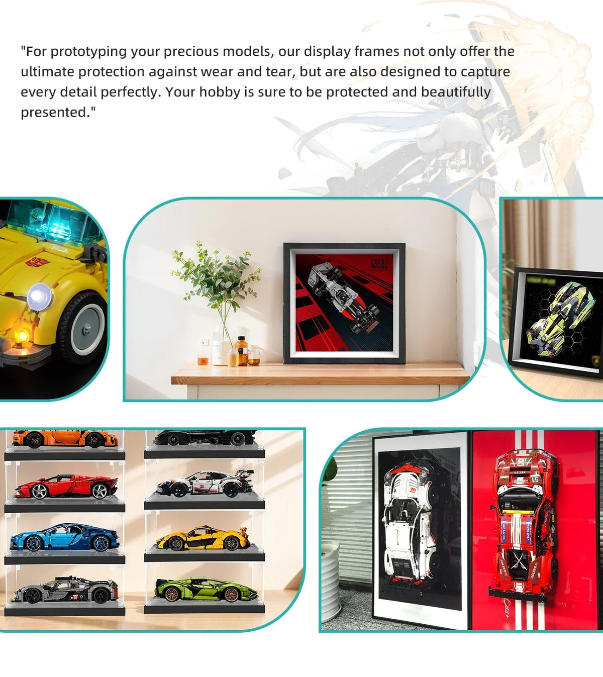 Premium Wall Display Frame Compatible with LEGO® Speed Champions 77259