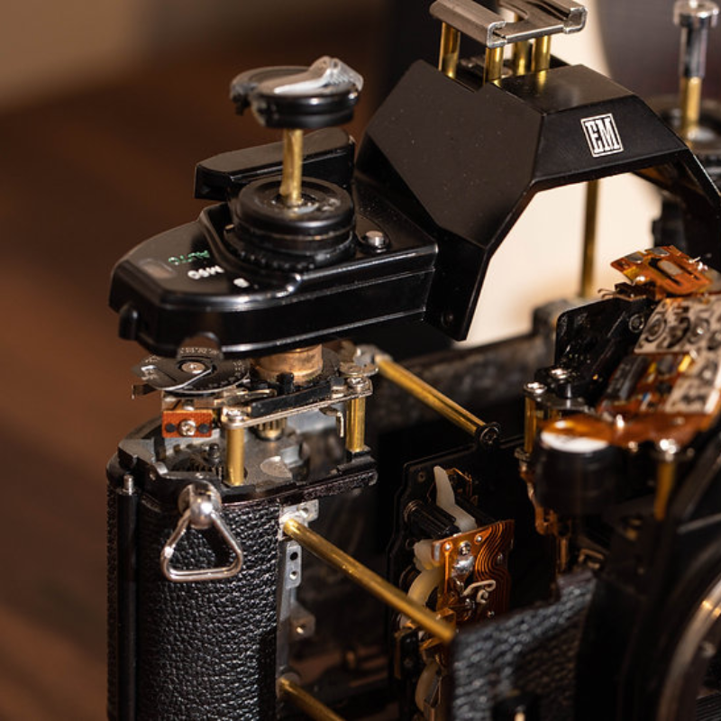 Disassembled Mechanical Film Camera Nikon EM