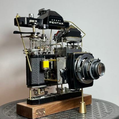 Disassembled Mechanical Film Camera, PENTAX ES Ⅱ with lens