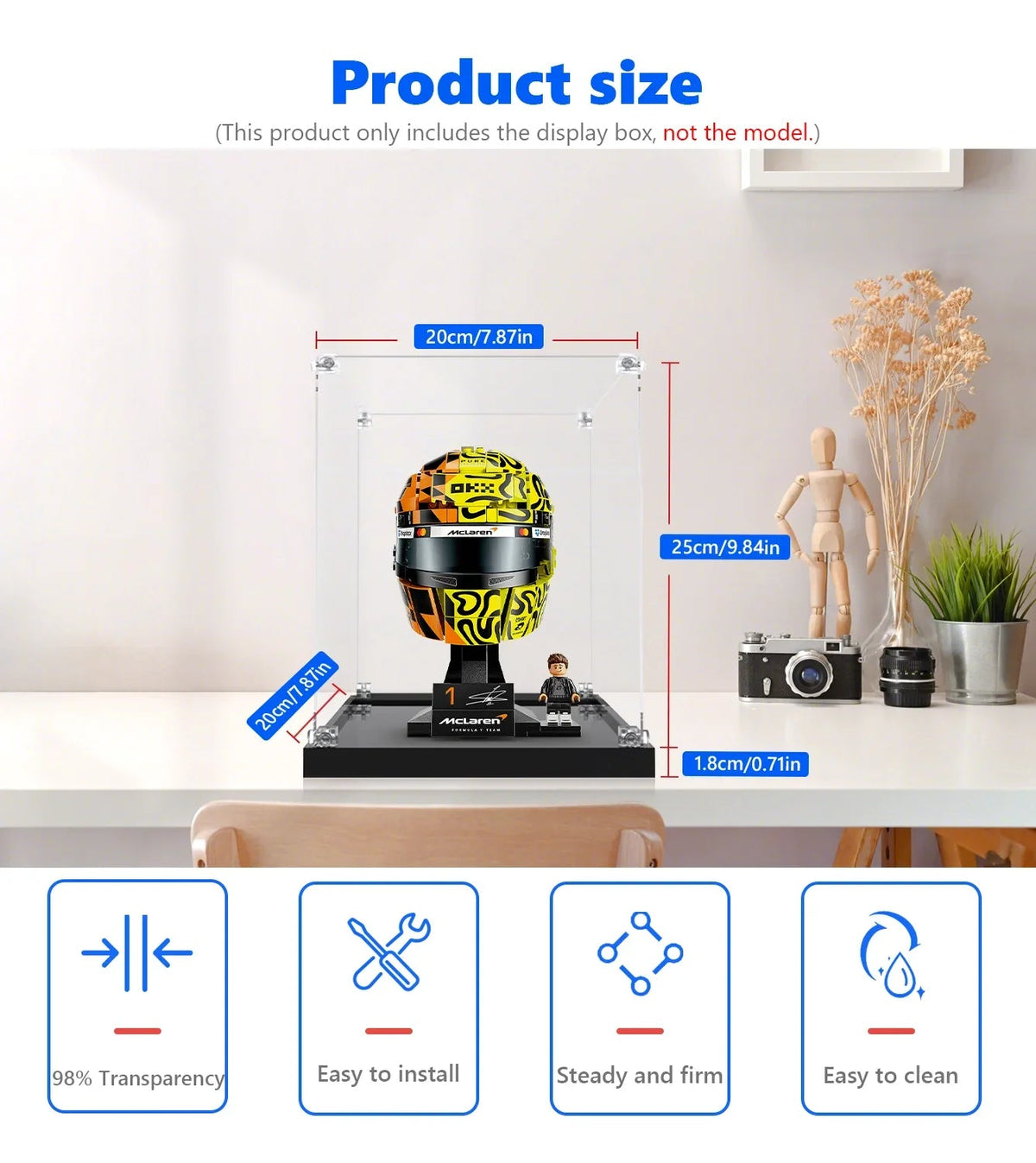 Display Case for LEGO® Editions McLaren Mastercard F1® Team Lando Norris Helmet 43023
