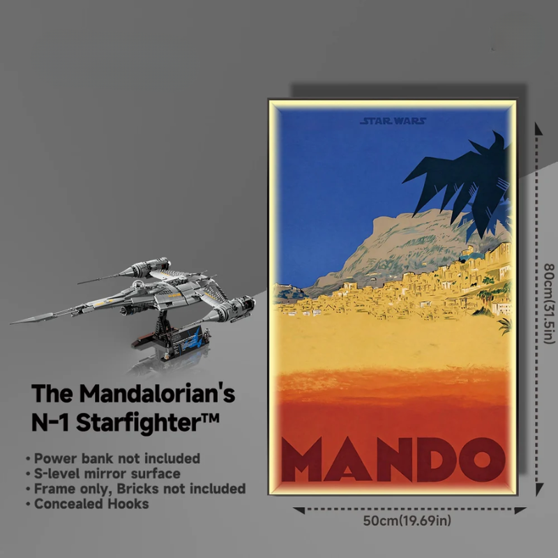 Wall Display frame for LEGO® STAR WARS™ 75442 The Mandalorian's N1 Starfighter™