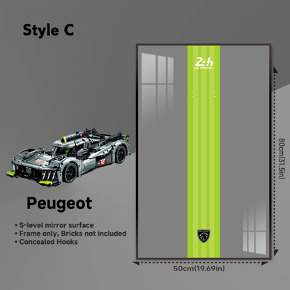 Wall Display frame for LEGO® TECHNIC PEUGEOT 9X8 24H Le Mans Hybrid Hypercar 42156